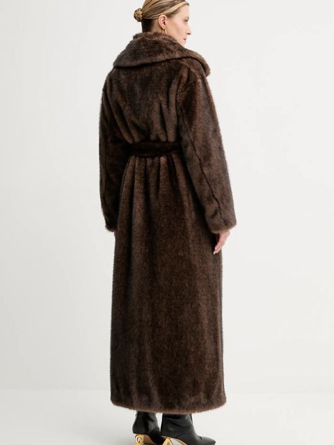 Twinset płaszcz kolor brązowy 252AT2190