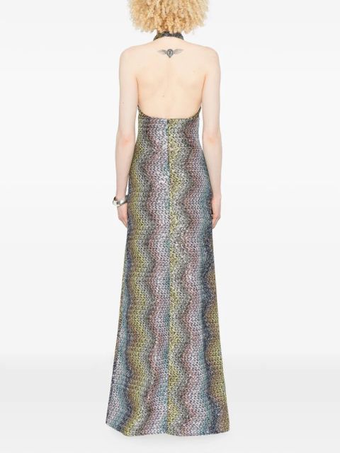 Missoni halterneck maxi dress - Grey