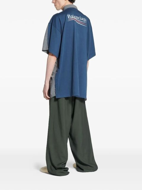 Balenciaga pleat-detail wide-leg trousers - Green