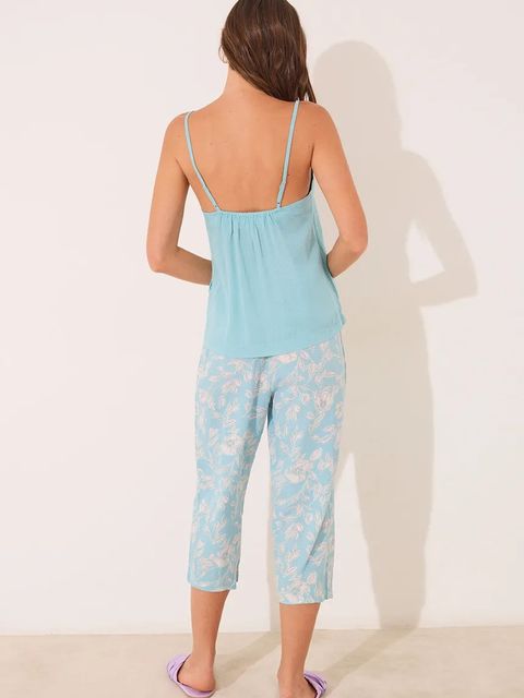 women'secret piżama damska kolor turkusowy 3592395