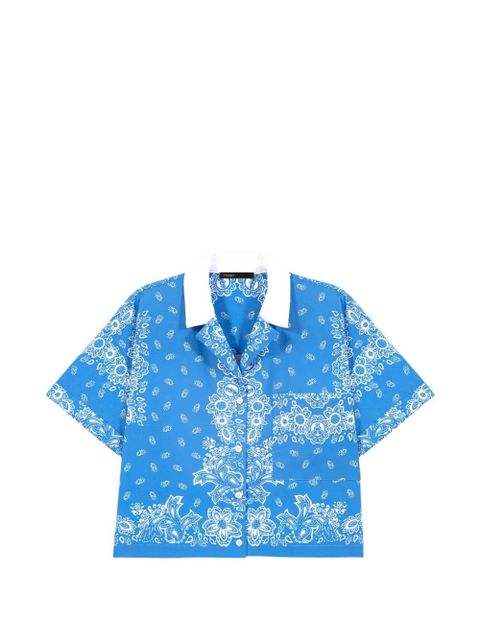 Maje bandana-print notched-collar shirt - Blue - zdjęcie produktu nr 1