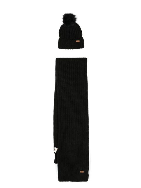 Barbour ribbed-knit scarf & beanie set - Black - zdjęcie produktu nr 1