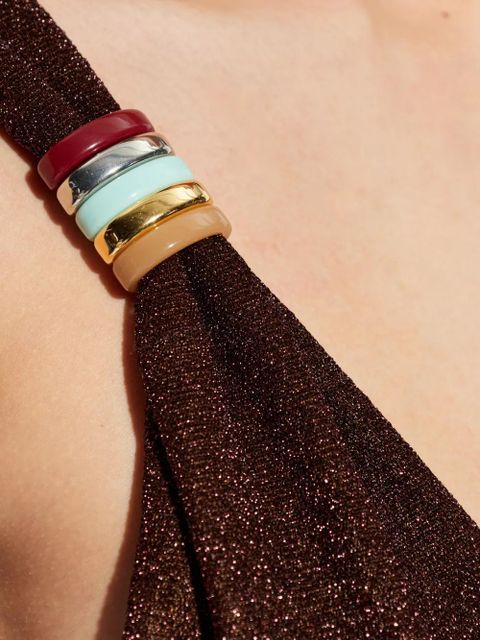 Oséree ring-detail triangle bikini - Brown - zdjęcie produktu nr 2