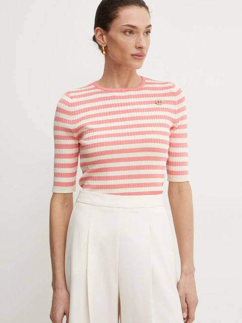 Twinset sweter damski kolor beżowy lekki 251TP3470