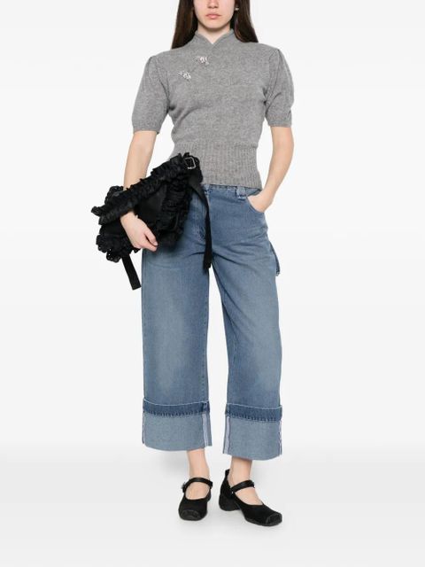 Simone Rocha embellishment puff-sleeves sweater - Grey - zdjęcie produktu nr 2