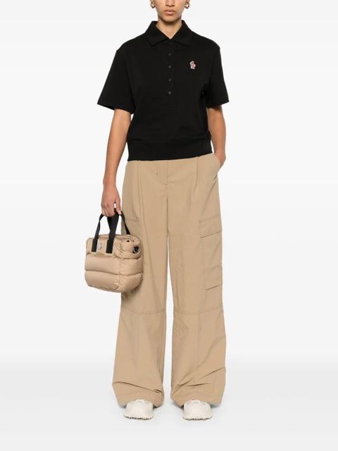 Moncler Grenoble logo-patch cotton polo shirt - Black