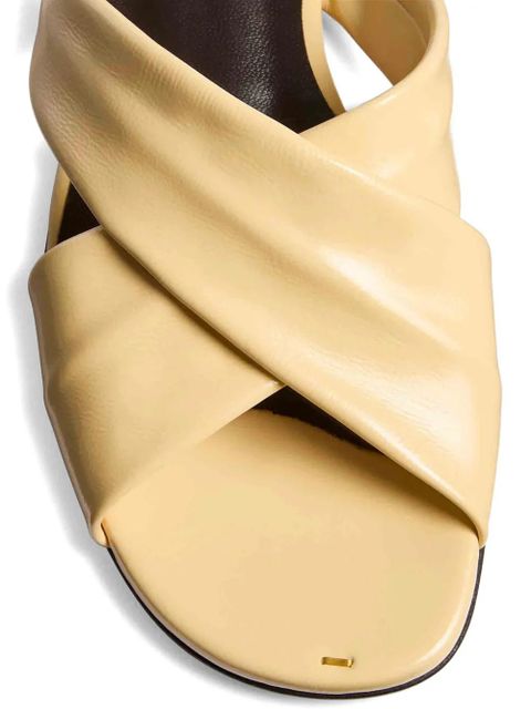 KHAITE Liria crossover leather sandals - Neutrals