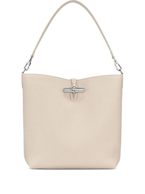 Longchamp medium Le Roseau grained-leather shoulder bag - Neutrals - zdjęcie produktu nr 1