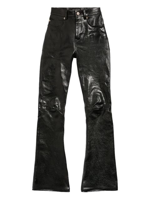 Balenciaga flared leather trousers - Black - zdjęcie produktu nr 1