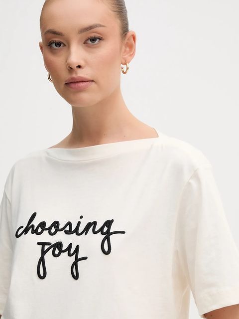 United Colors of Benetton t-shirt bawełniany damski kolor beżowy 35P5D10AV