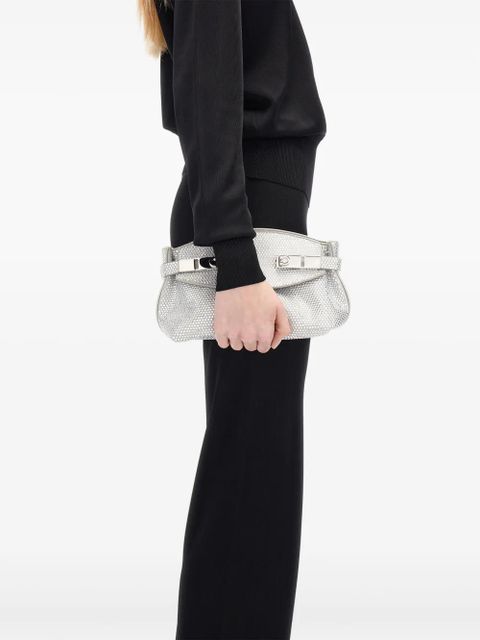 Ferragamo Hug crystal-embellished clutch bag - Grey - zdjęcie produktu nr 2