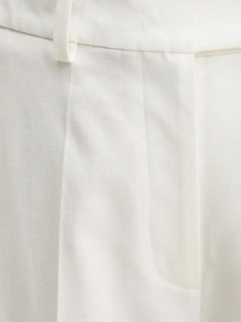 Answear.LAB spodnie garniturowe z szeroką nogawką kolor biały high waist