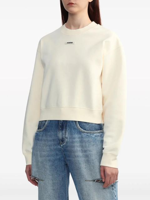 Jacquemus logo-appliqué cotton sweatshirt - Neutrals
