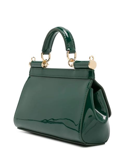Dolce & Gabbana small Sicily patent-leather tote bag - Green - zdjęcie produktu nr 2