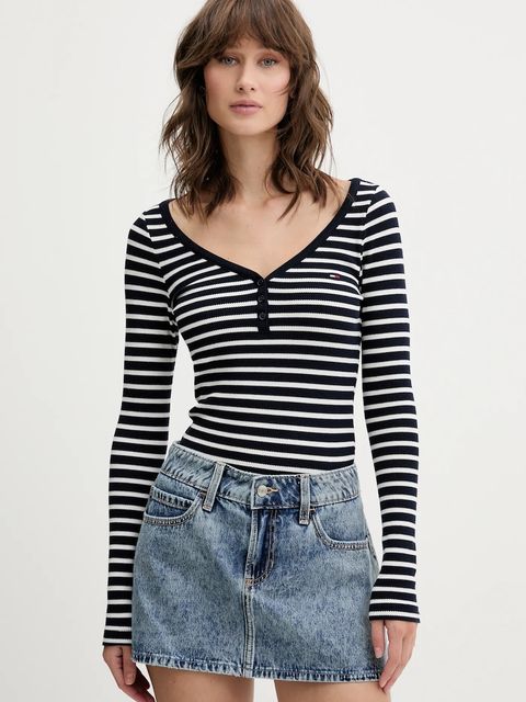 Tommy Jeans longsleeve kolor granatowy DW0DW20903 - zdjęcie produktu nr 1