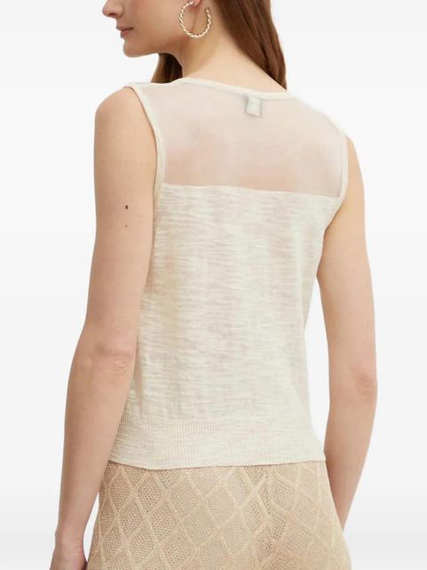 PINKO semi sheer-panel vest - Neutrals