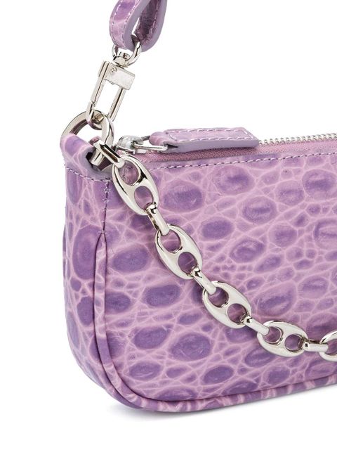 BY FAR Rachel crocodile-effect shoulder bag - Purple