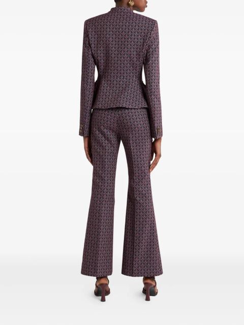 ETRO jacquard single-breasted blazer - Blue