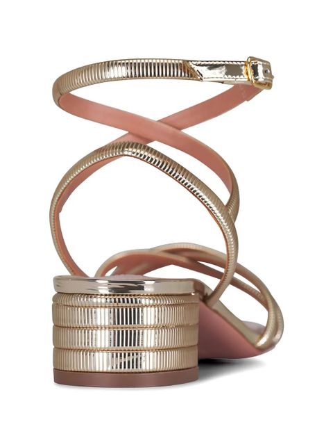 Aquazzura Heatwave metallic strap sandals - Gold