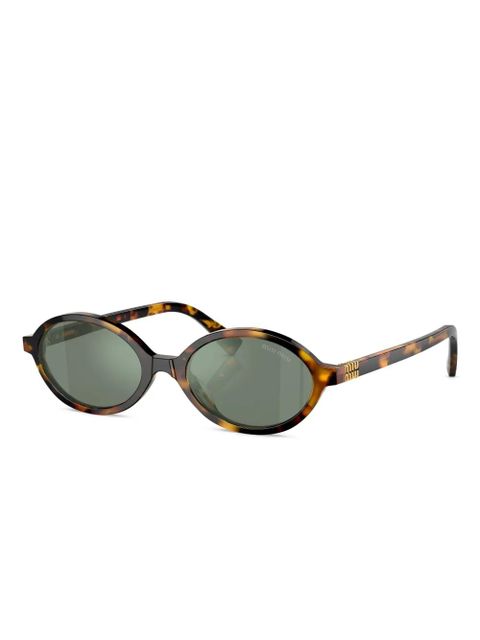 Miu Miu Eyewear oval-frame tortoiseshell sunglasses - Brown - zdjęcie produktu nr 2