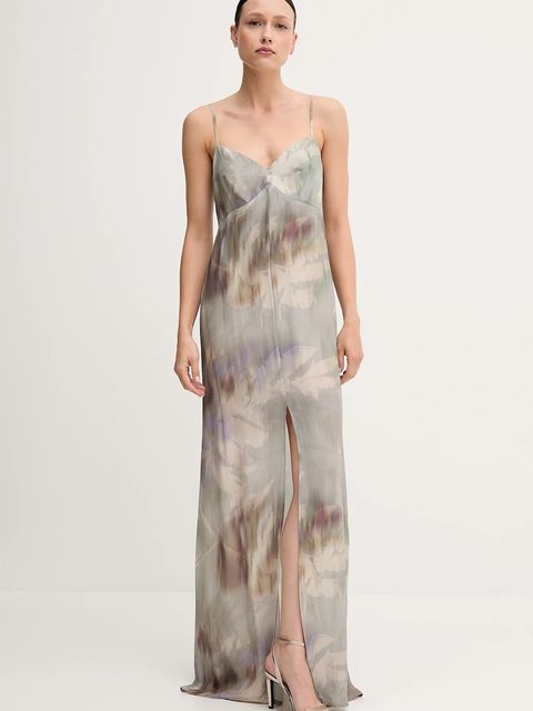 Sandro Ferrone sukienka kolor zielony maxi prosta S23XBEBARONI - zdjęcie produktu nr 1