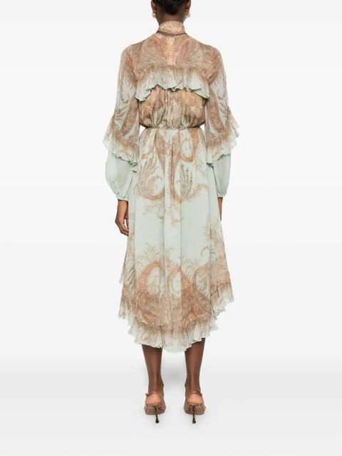 ZIMMERMANN paisley-print ruffled dress - Blue - zdjęcie produktu nr 2