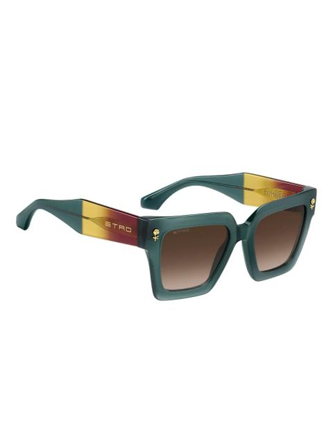 ETRO rose-embellished square-frame sunglasses - Green