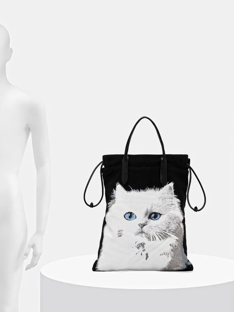 Karl Lagerfeld torebka bawełniana IKON kolor biały B1W50058