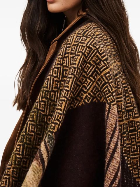 Ba&Sh Panama striped cape - Green