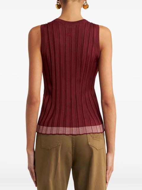 ETRO ribbed sleeveless top - Red