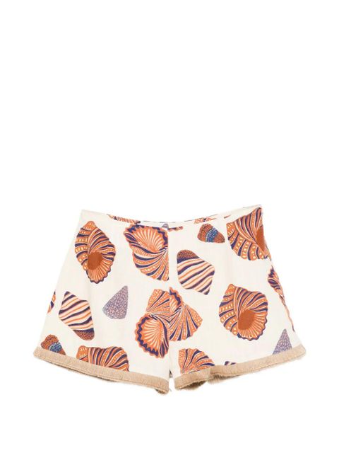 Simon Miller shell-print fringe shorts - Neutrals - zdjęcie produktu nr 1