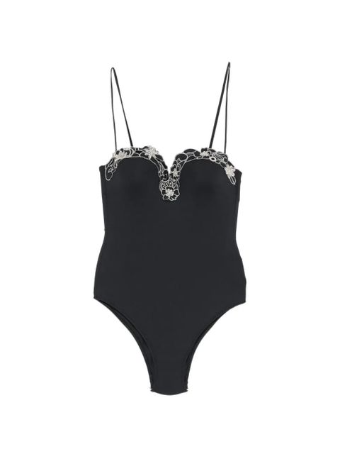 TWINSET floral-embroidered swimsuit - Black - zdjęcie produktu nr 1