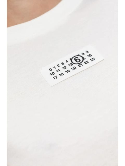 MM6 Maison Margiela Numbers-motif cotton T-shirt - White - zdjęcie produktu nr 2