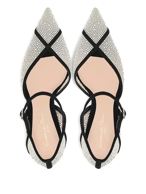 Gianvito Rossi D'orsay embellished heeled pumps - White