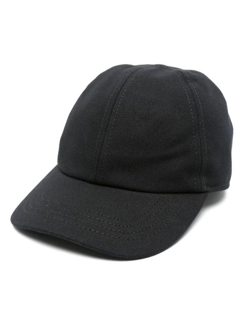 The Attico embroidered-logo canvas cap - Black - zdjęcie produktu nr 1