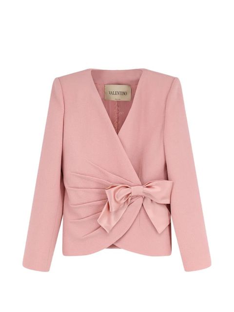 Valentino Garavani V-neck bow-detail jacket - Pink - zdjęcie produktu nr 1