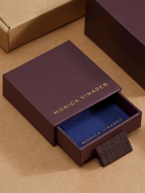 Monica Vinader mini onyx huggie earrings - Gold