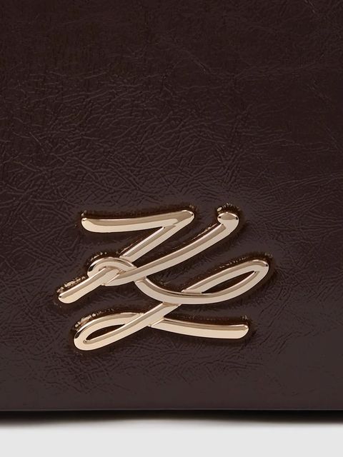 Karl Lagerfeld torebka skórzana K/AUTOGRAPH kolor bordowy A4W30106