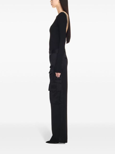 Off-White logo-embroidered top - Black