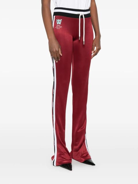 Off-White logo-detailing striped track pants - Red