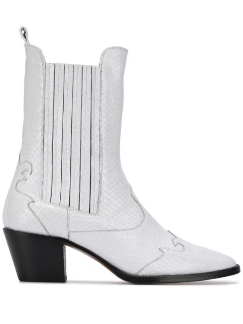 Paris Texas snakeskin effect cowboy boots - White - zdjęcie produktu nr 1