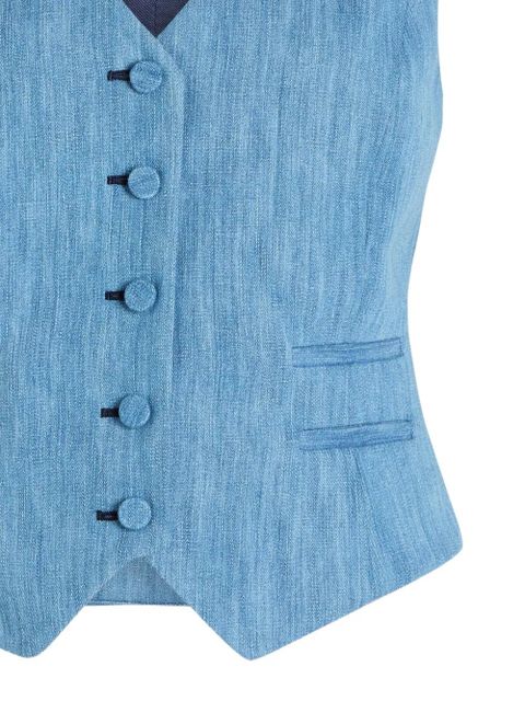 Gabriela Hearst buttoned sleeveless waistcoat - Blue - zdjęcie produktu nr 2
