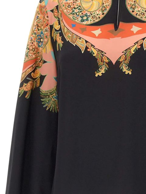 ETRO flared-sleeve paisley blouse - Black