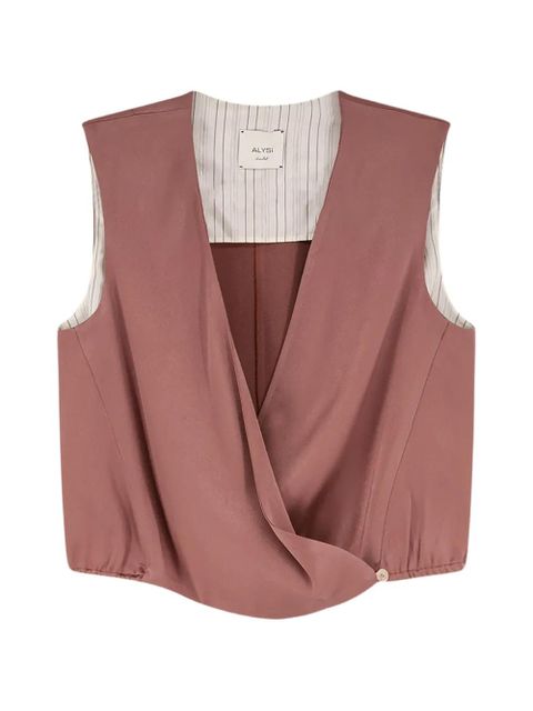 Alysi V-neck satin top - Pink - zdjęcie produktu nr 1