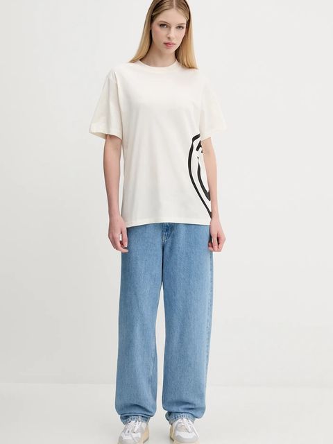 Hugo Blue t-shirt bawełniany damski kolor beżowy 50545053 - zdjęcie produktu nr 2