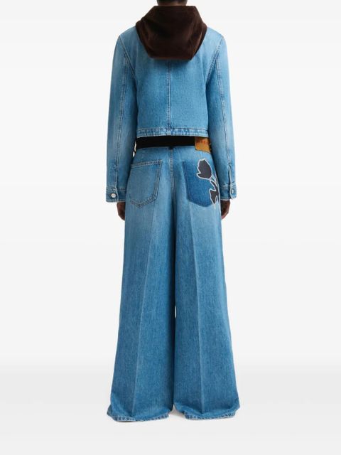 Marni tulip-patch jeans - Blue
