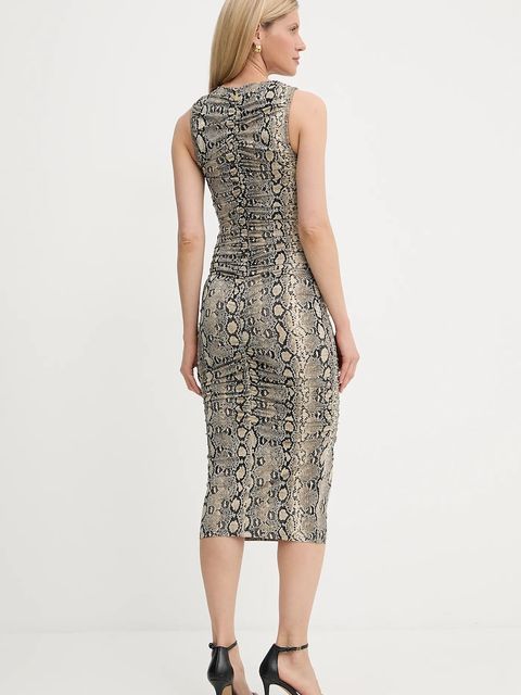 MICHAEL Michael Kors sukienka kolor beżowy midi dopasowana MT58319HMC