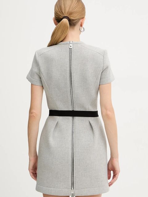 Pinko sukienka z dodatkiem wełny kolor szary mini rozkloszowana 106084 A2ZQ - zdjęcie produktu nr 2