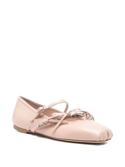 Jimmy Choo crystal-embellished ballet flats - Pink - zdjęcie produktu nr 2