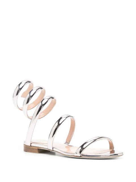 René Caovilla Serpente metallic-finish sandals - Silver - zdjęcie produktu nr 2